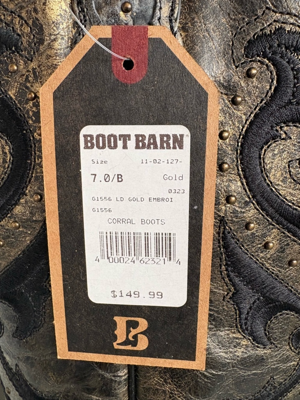 Corral Black Metallic Western Boots with Teal Interior - Picture 3 of 6
